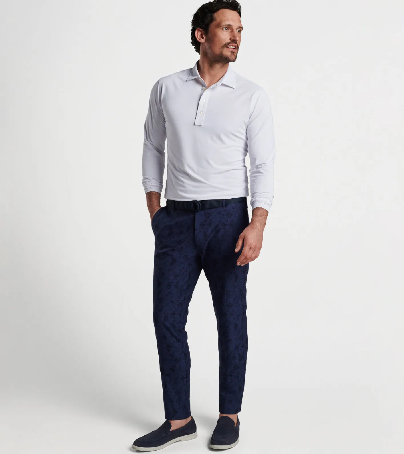New Peter Millar Surge Patched Tile Performance Trouser Navy