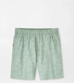 New Peter Millar Swift Camo Performance Short SAGE FOG
