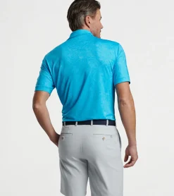 Fashion Peter Millar Sylvan Performance Jersey Polo CARRIBEAN