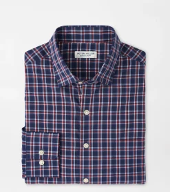 Best Peter Millar Sylvan Performance Poplin Sport Shirt Navy