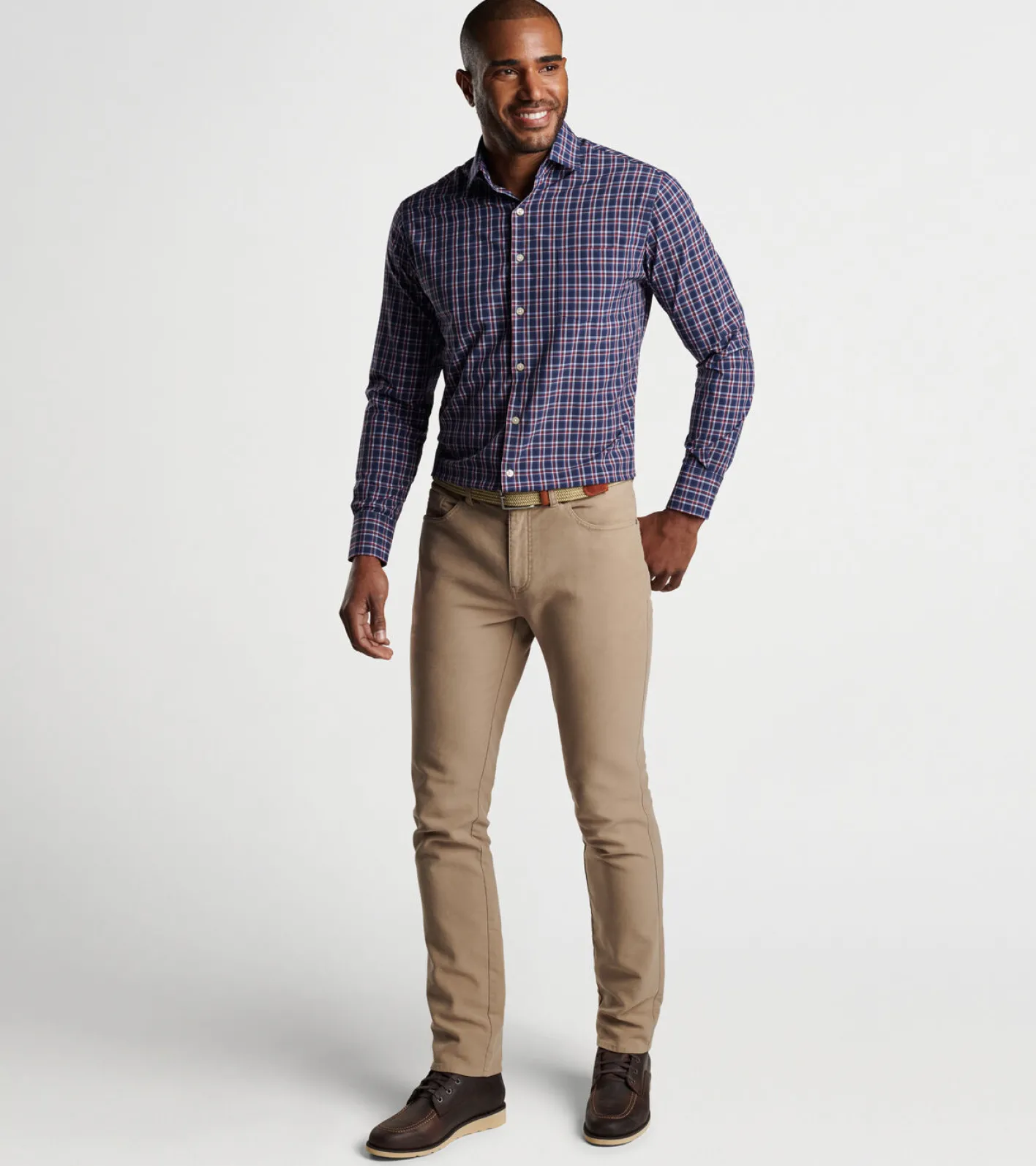 Best Peter Millar Sylvan Performance Poplin Sport Shirt Navy