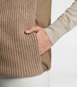 Clearance Peter Millar Tatjana Mixed Media Vest PEBBLE