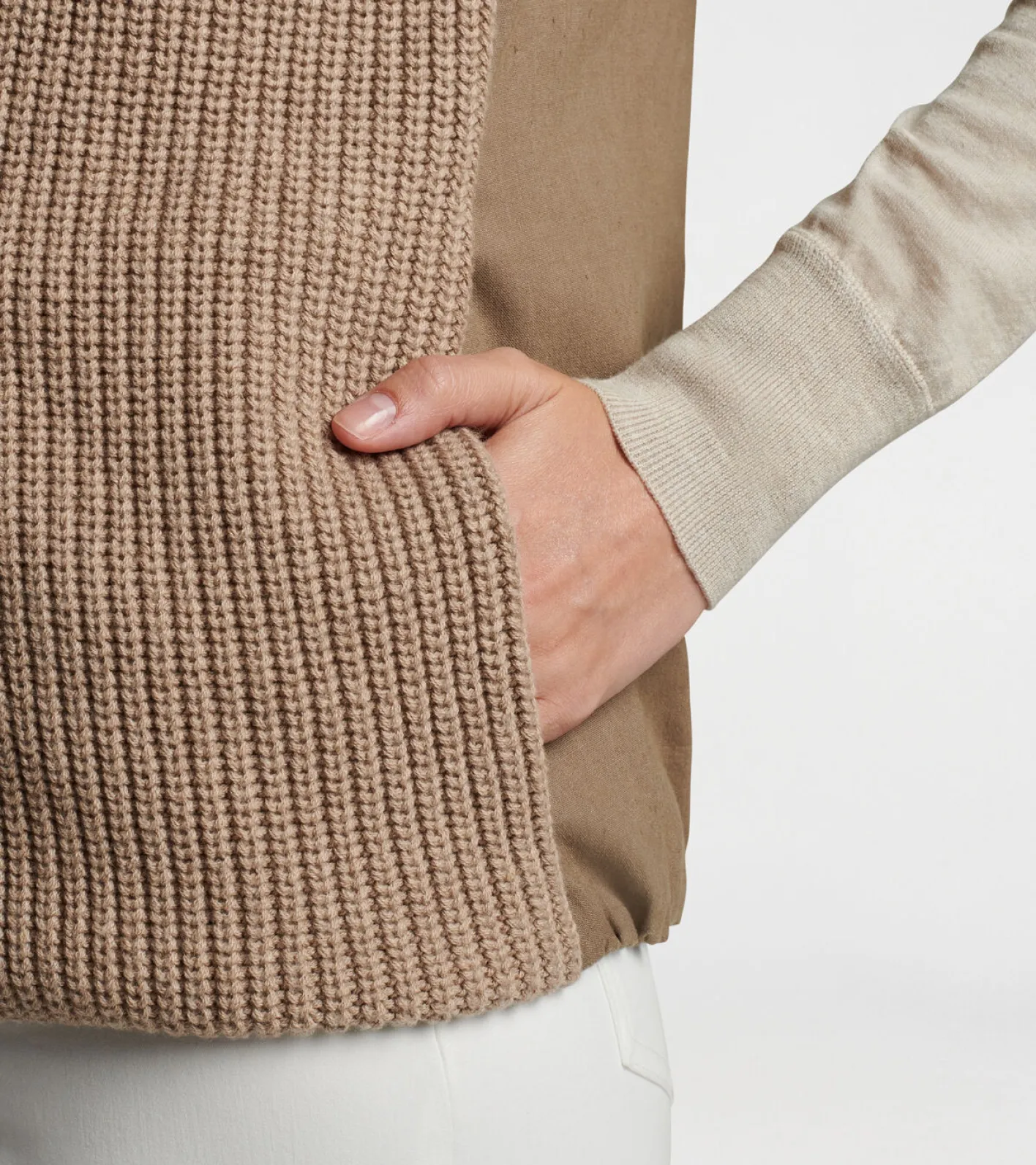 Clearance Peter Millar Tatjana Mixed Media Vest PEBBLE