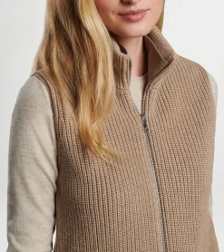 Clearance Peter Millar Tatjana Mixed Media Vest PEBBLE