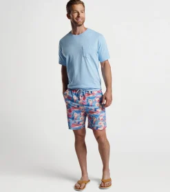 Sale Peter Millar Tequila Sunrise Swim Trunk Infinity