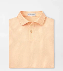 Clearance Peter Millar Tesseract Youth Performance Jersey Polo Orange Nectar