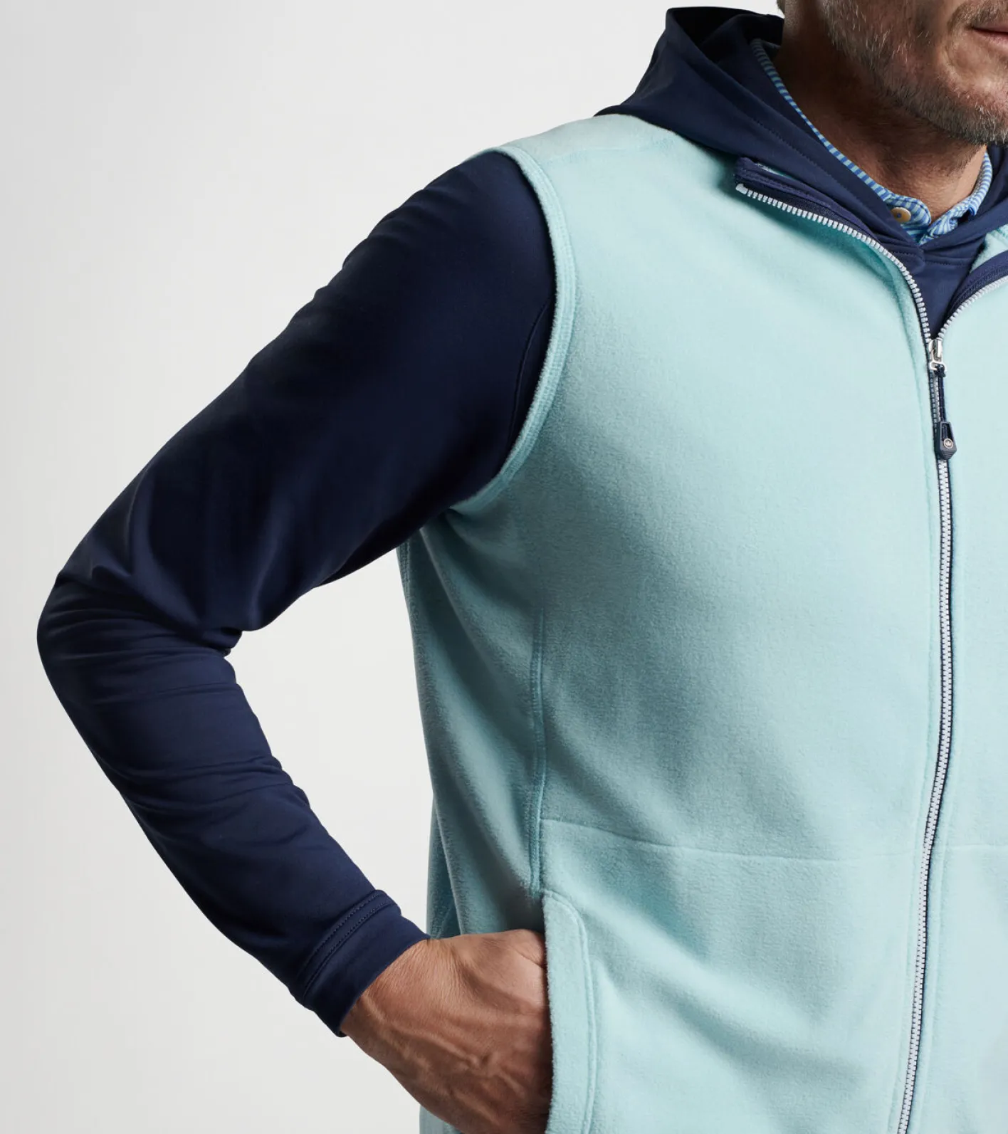 Fashion Peter Millar Thermal Flow Micro Fleece Vest Celeste