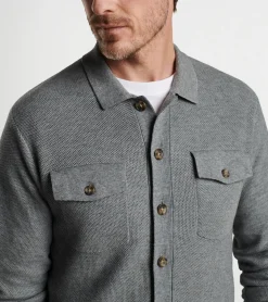 Sale Peter Millar Trenton Sweater Shirt Gale Grey