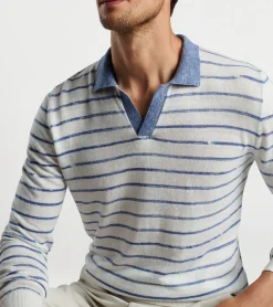 Clearance Peter Millar Trieste Riviera Collar Sweater Regatta Blue