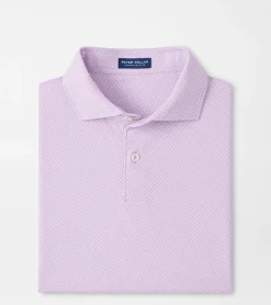 Fashion Peter Millar Van Alen Geo Performance Jersey Polo MOUNTAIN BERRY