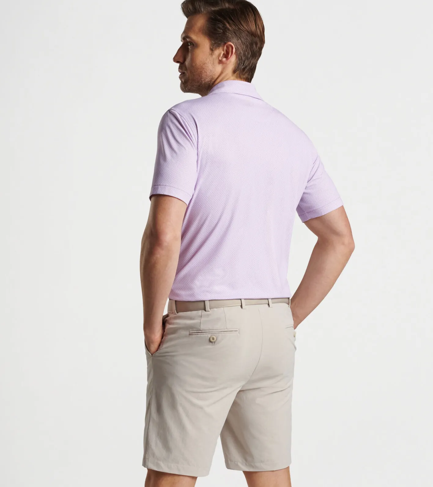 Fashion Peter Millar Van Alen Geo Performance Jersey Polo MOUNTAIN BERRY