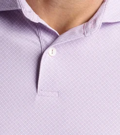 Fashion Peter Millar Van Alen Geo Performance Jersey Polo MOUNTAIN BERRY