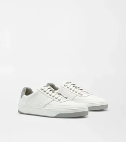 Hot Peter Millar Vantage Pebble Grain Leather Sneaker White