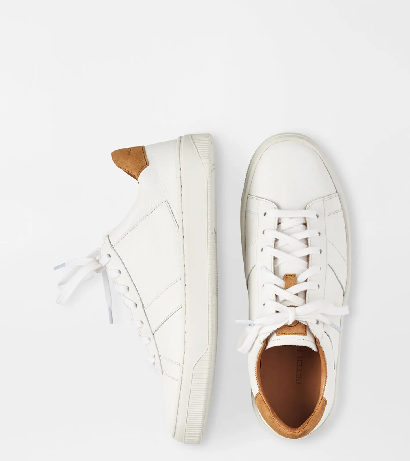 Hot Peter Millar Vantage Pebble Grain Sneaker White