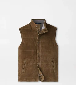 Clearance Peter Millar Vantage Suede Vest Loden