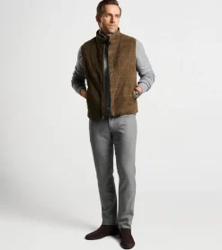 Clearance Peter Millar Vantage Suede Vest Loden