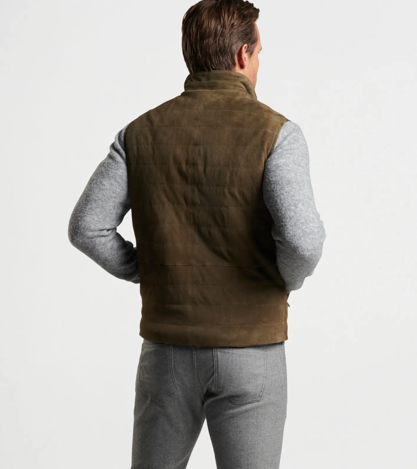 Clearance Peter Millar Vantage Suede Vest Loden