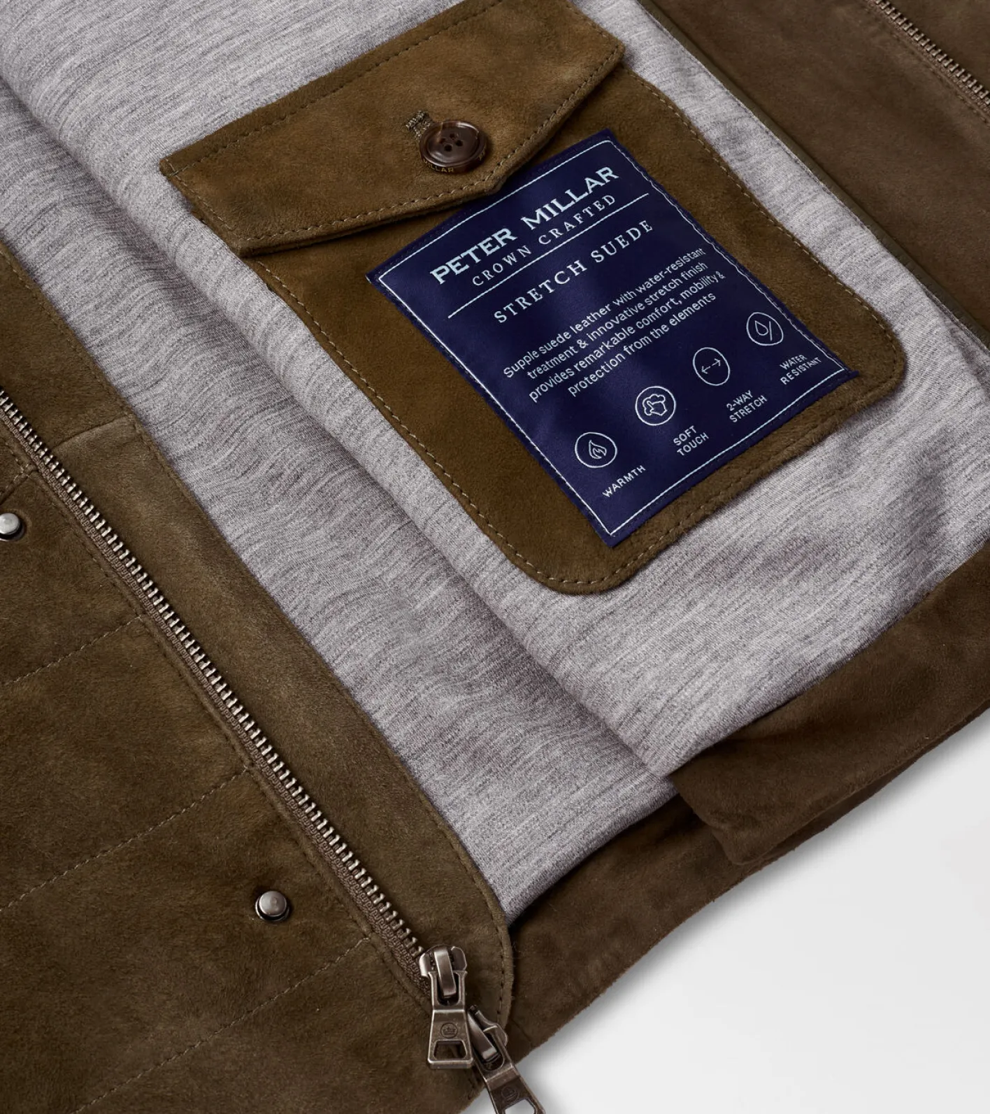 Clearance Peter Millar Vantage Suede Vest Loden