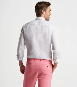 Fashion Peter Millar Veneto Linen Sport Shirt Atlantic Blue