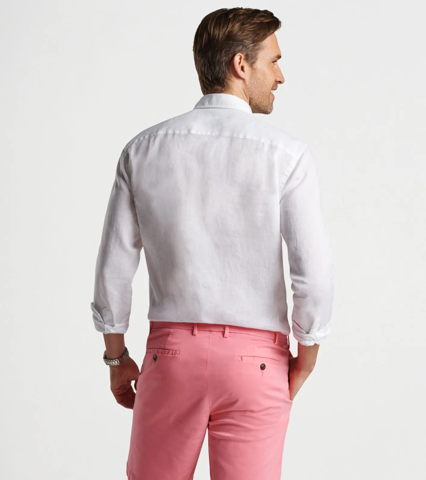 Fashion Peter Millar Veneto Linen Sport Shirt Atlantic Blue