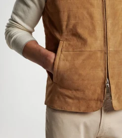 Outlet Peter Millar Vista Suede Vest SUMMER DUNES