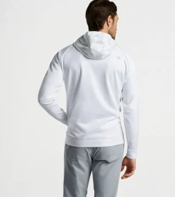 Sale Peter Millar Weld Brushstroke Camo Half Snap Hoodie White