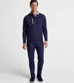 Outlet Peter Millar Weld Half Snap Hoodie Navy