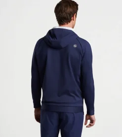 Outlet Peter Millar Weld Half Snap Hoodie Navy