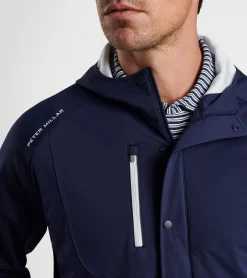 Outlet Peter Millar Weld Half Snap Hoodie Navy
