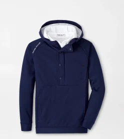 Fashion Peter Millar Weld Youth Half Snap Hoodie Navy