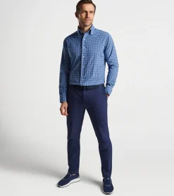 Discount Peter Millar Whipple Performance Poplin Sport Shirt Navy