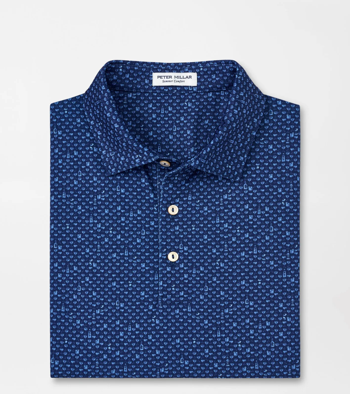 Hot Peter Millar Whiskey Sour Performance Jersey Polo Sport Navy
