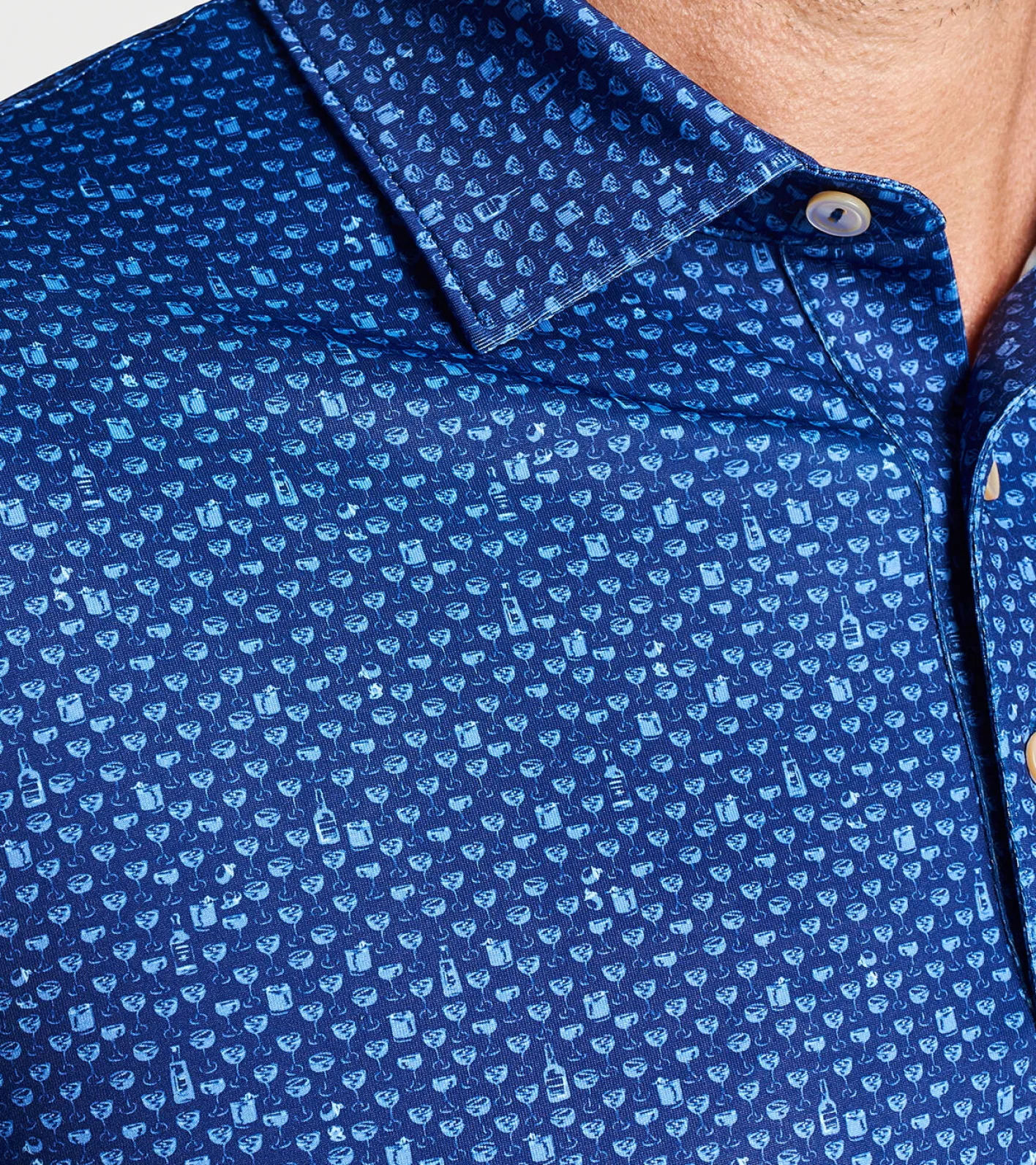 Hot Peter Millar Whiskey Sour Performance Jersey Polo Sport Navy