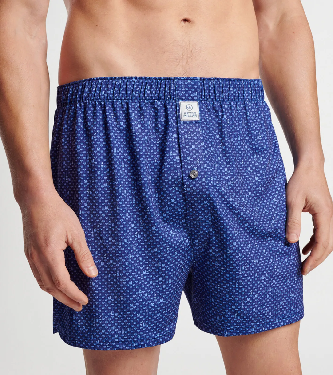 Clearance Peter Millar Whiskey Sour Performance Boxer Short Sport Navy