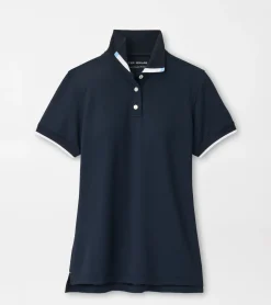 New Peter Millar Whitworth Sport Mesh Polo Black