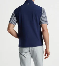 Clearance Peter Millar Windward Half-Zip Vest CABANA BLUE