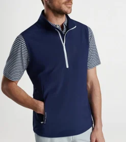 Clearance Peter Millar Windward Half-Zip Vest CABANA BLUE