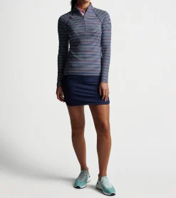 Fashion Peter Millar Women's Raglan-Sleeve Perth Metallic Stripe Layer PINWHEEL STRIPE NAVY