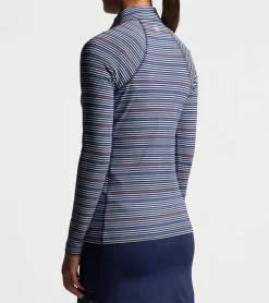 Fashion Peter Millar Women's Raglan-Sleeve Perth Metallic Stripe Layer PINWHEEL STRIPE NAVY